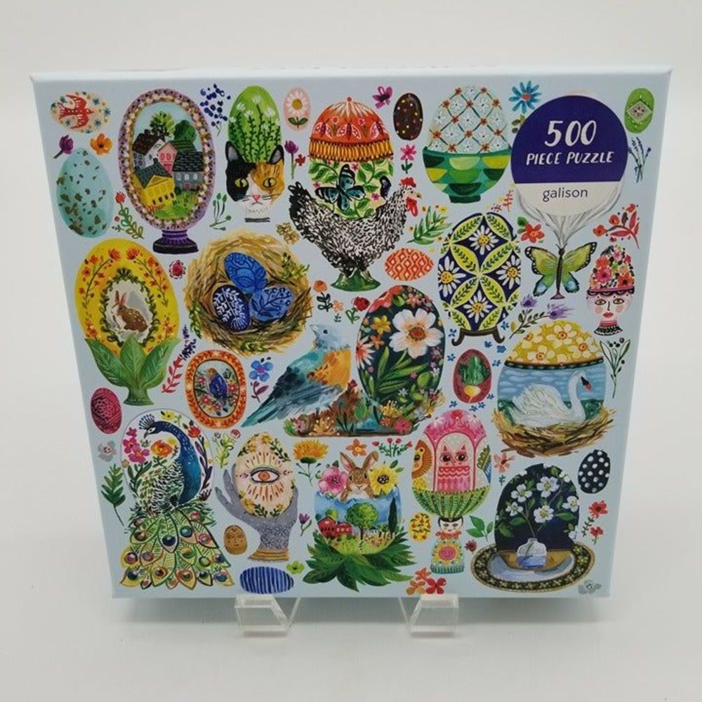Galison Artisanal Eggs 500 pc Augustwren Complete Pre Owned Bonus Poster